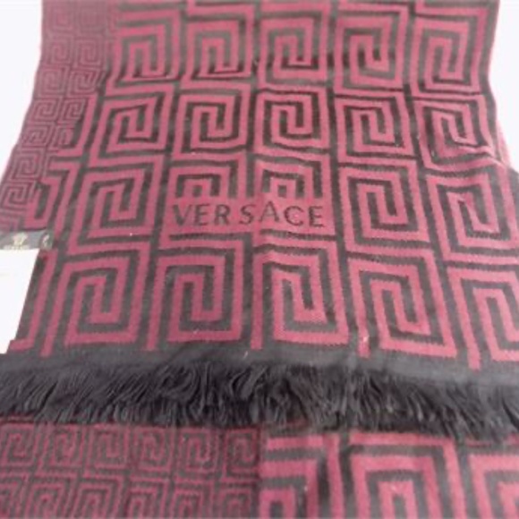 Gianni Versace Black and Maroon Scarf - Picture 8 of 9